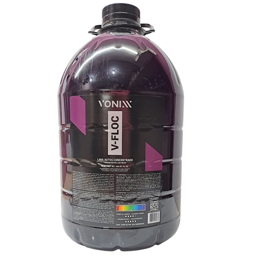 Shampoo V-Floc 5,0 Litros Concentrado para Lavagem Segura e Brilhante