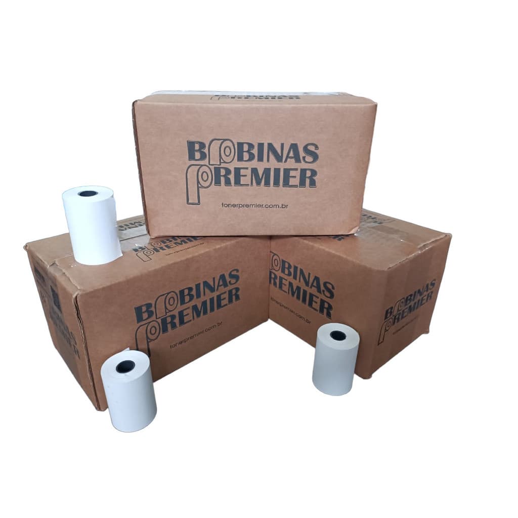 Bobina Térmica 57x22 - 90 Rolos no total Branca | Bobinas Premier
