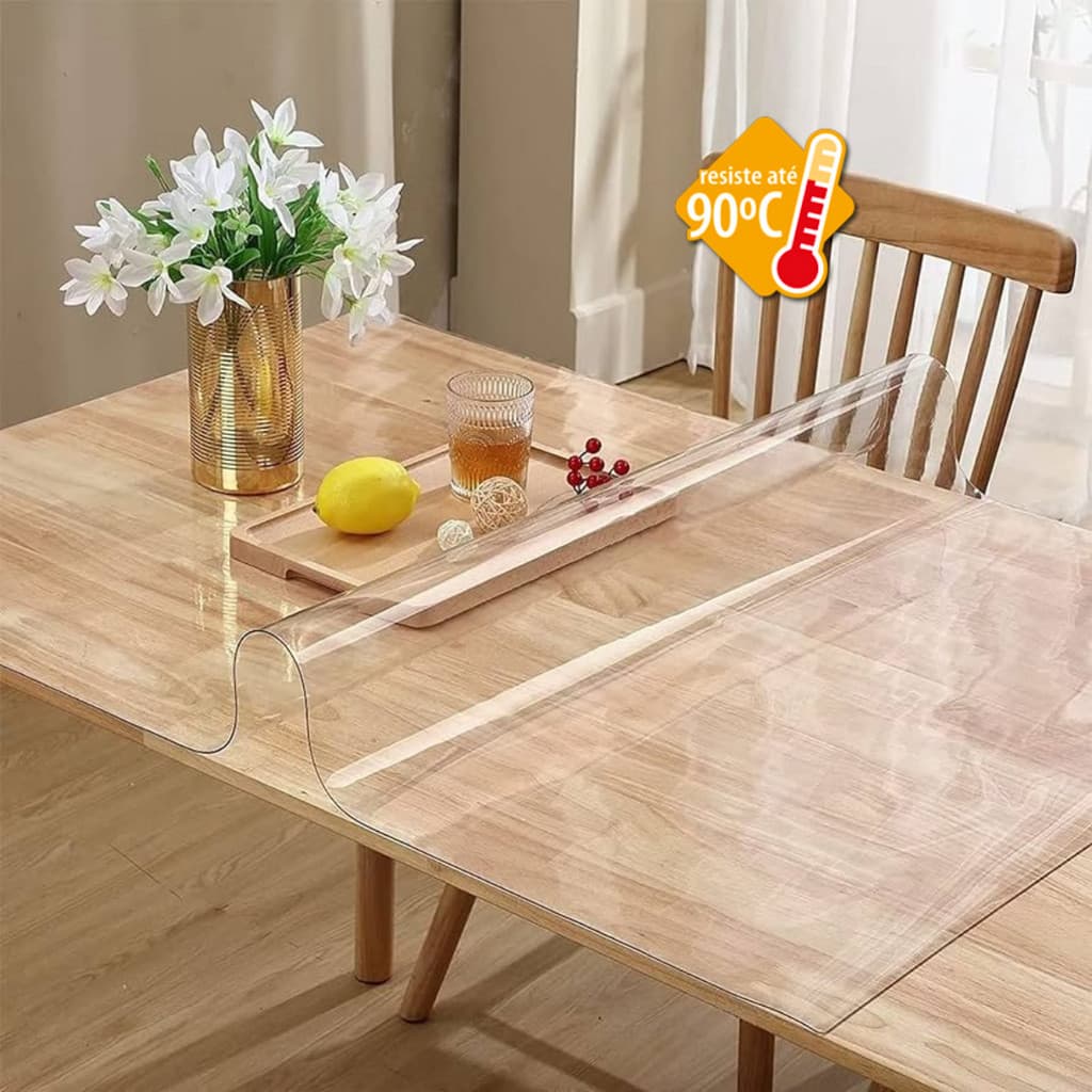 Plástico Para Mesa Transparente Térmica Impermeável Grosso 4 6 8 10 12 Lugares PVC Toalha De Mesa Protetor Decoração Casa