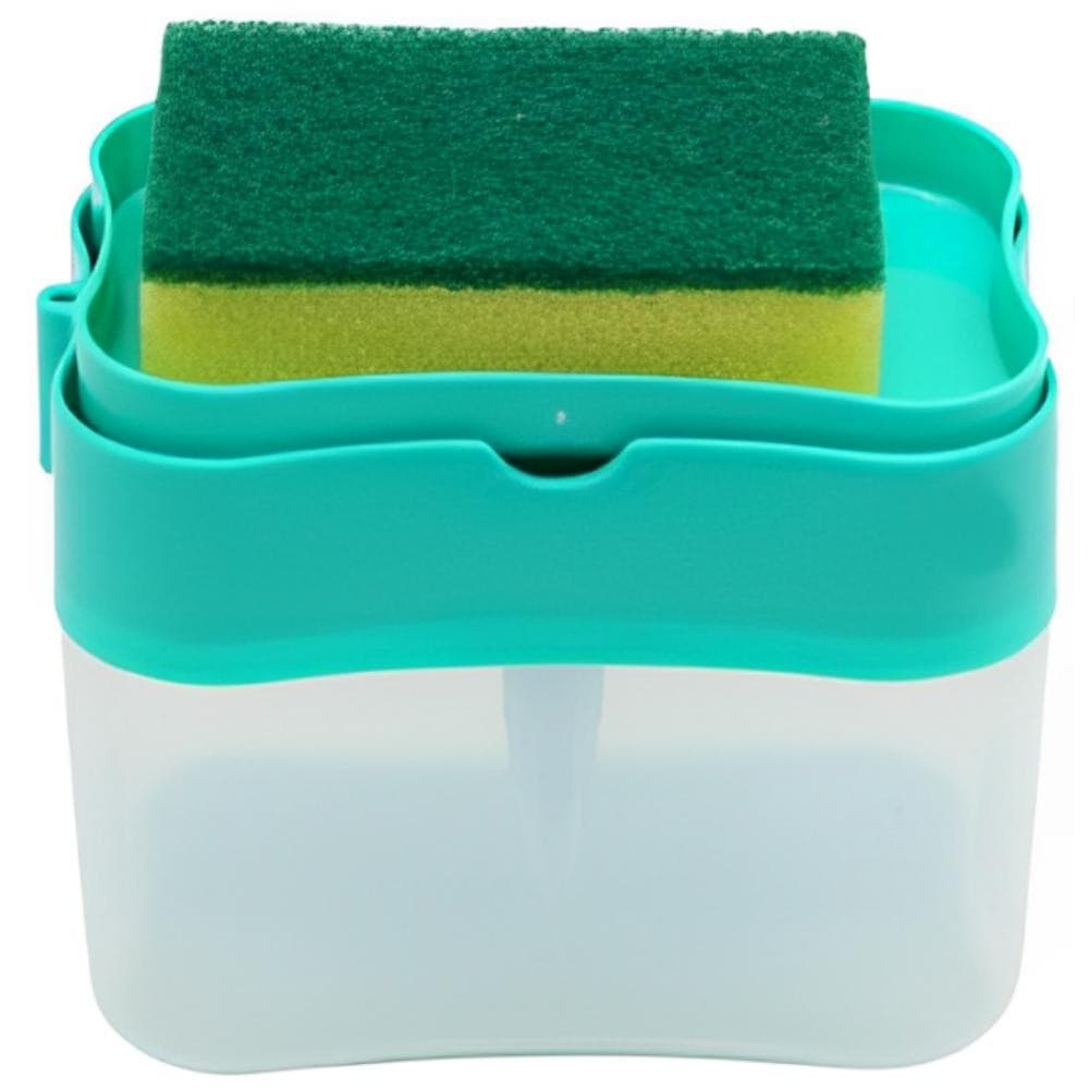 Dispenser De Detergente Sabão Pia Lavar Louça 2 Em 1 Com Suporte Bucha Esponja Cores Sortidas Wincy