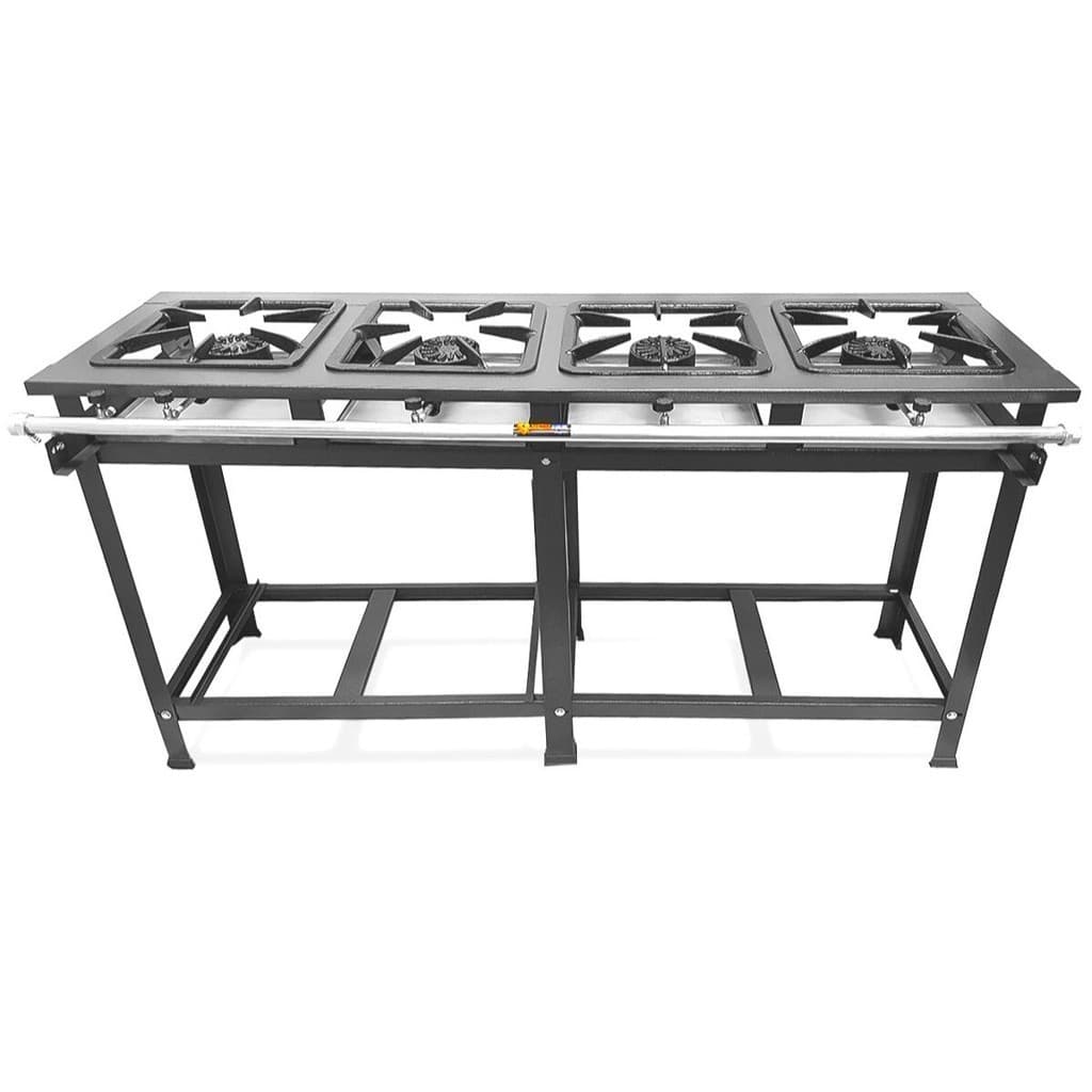 Fogão Industrial 4 Bocas em Linha 30x30 Alta Pressão P7 MetalFour