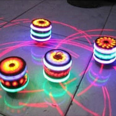 2PC Pião Musical Luminoso Com Luz e Som Lançador Automatico Brinquedo Divertido