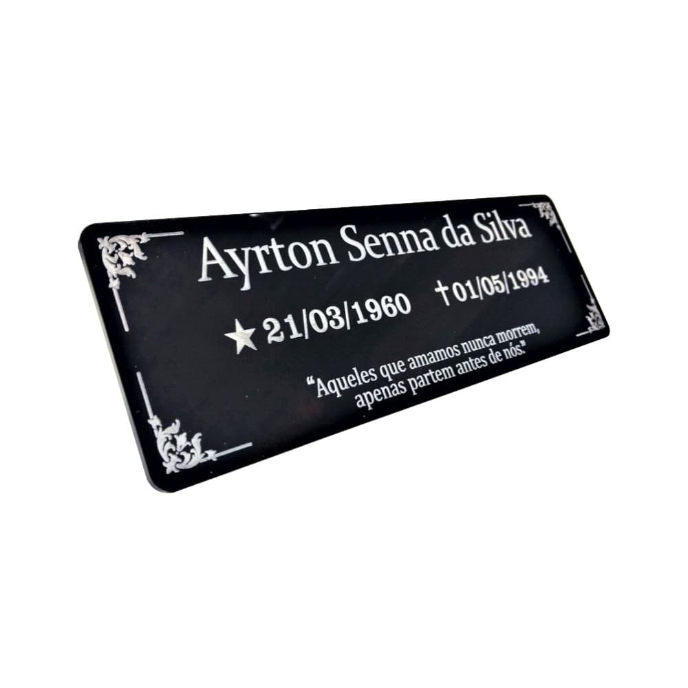 Placa Lápide para Túmulos Gavetas em Acrílico Cemitério Jazigo