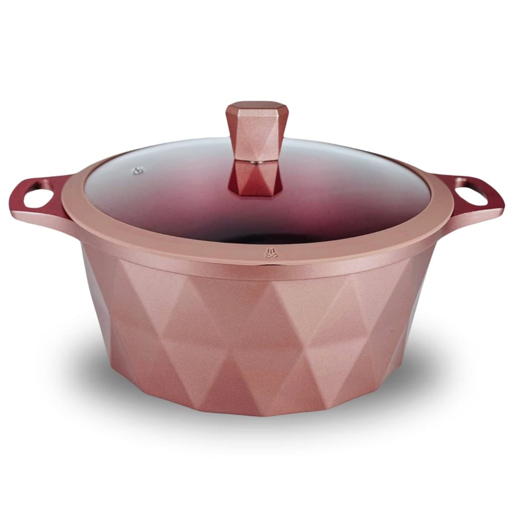 Panela Indução Marmorizada Diamond 28 cm Cerâmica Antiaderente Caçarola