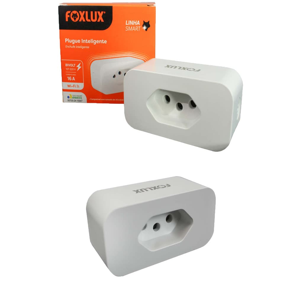 Tomadas Plugue Inteligente Foxlux 16A Bivolt | automação prática, controle remoto Kit com 2