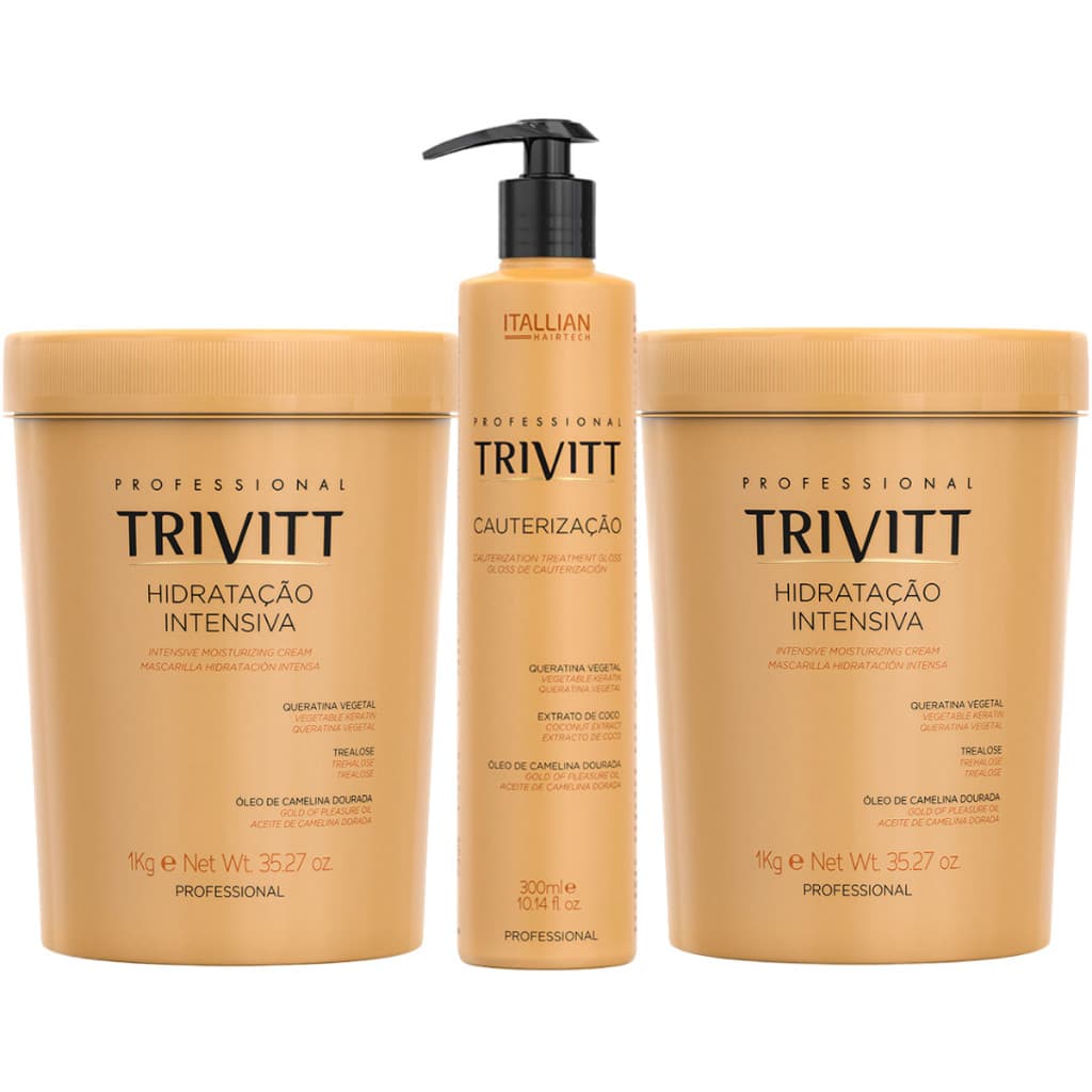 KIT 2 HIDRATAÇÃO INTENSIVA 1KG E CAUTERIZAÇÃO 300ML TRIVITT
