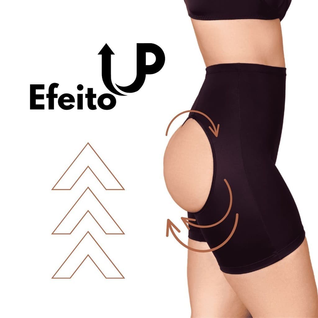 Calcinha Short Levanta Empina Bumbum Efeito Natural Sem Bojo