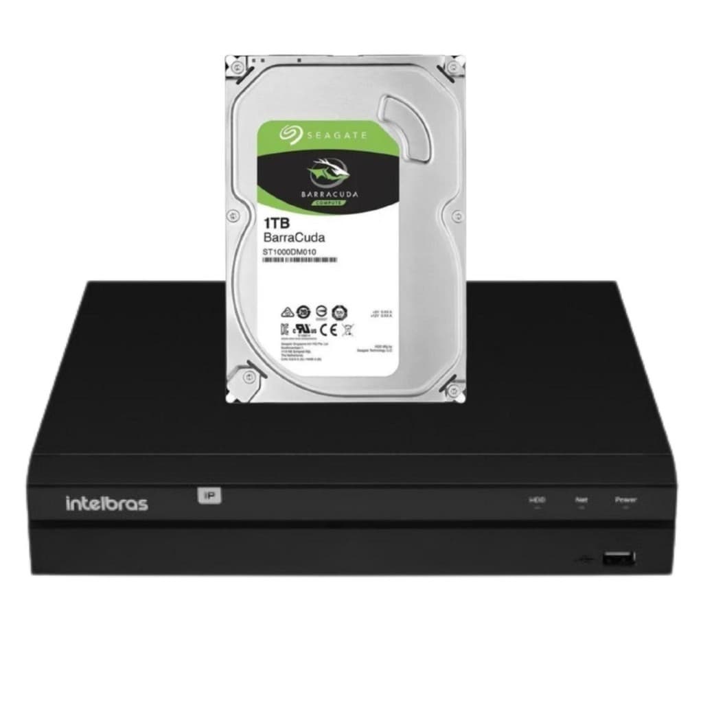 Gravador NVD 1408 Digital de Vídeo 8 Canais IP C/HD 1TB