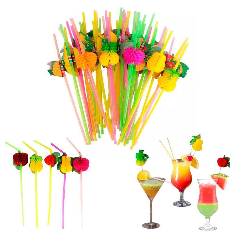 canudos para drinks Sombrinha Guarda chuva Fruta para Drinks Copo Festa tropical decoração