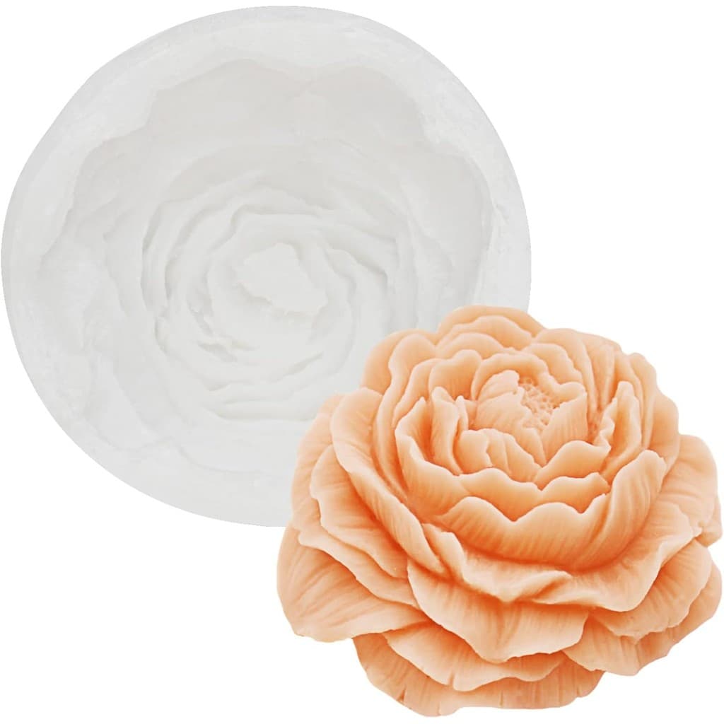 Molde De Silicone De Vela De Peônia Grande 3D Bolo De Mousse De Flor Chocolate Sabonete Para Casa Decoração De Quarto