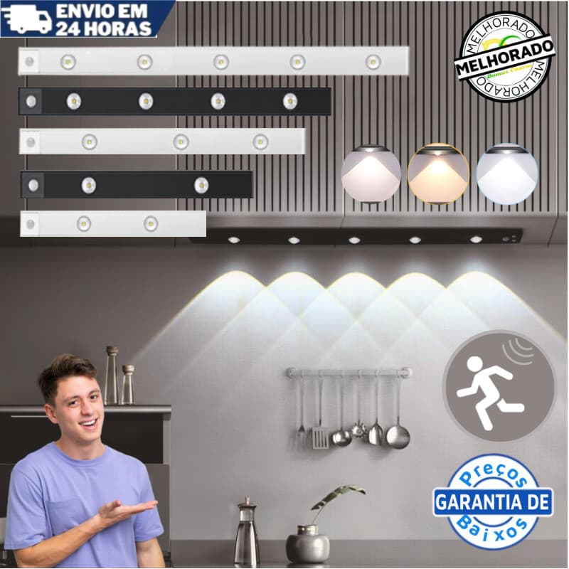 Smart Luminária Inteligente Ultra LED Com 20/50/60cm 3 Módulos De Luz Emissor De Luz Sensor Fio E Recarregável USB