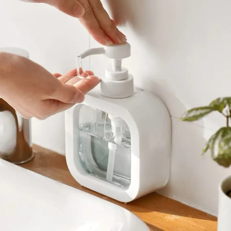 Dispensador De Sabonete Líquido Cremes Detergente Transparente Para As Mãos Frasco Banheiro Cozinha 300ml