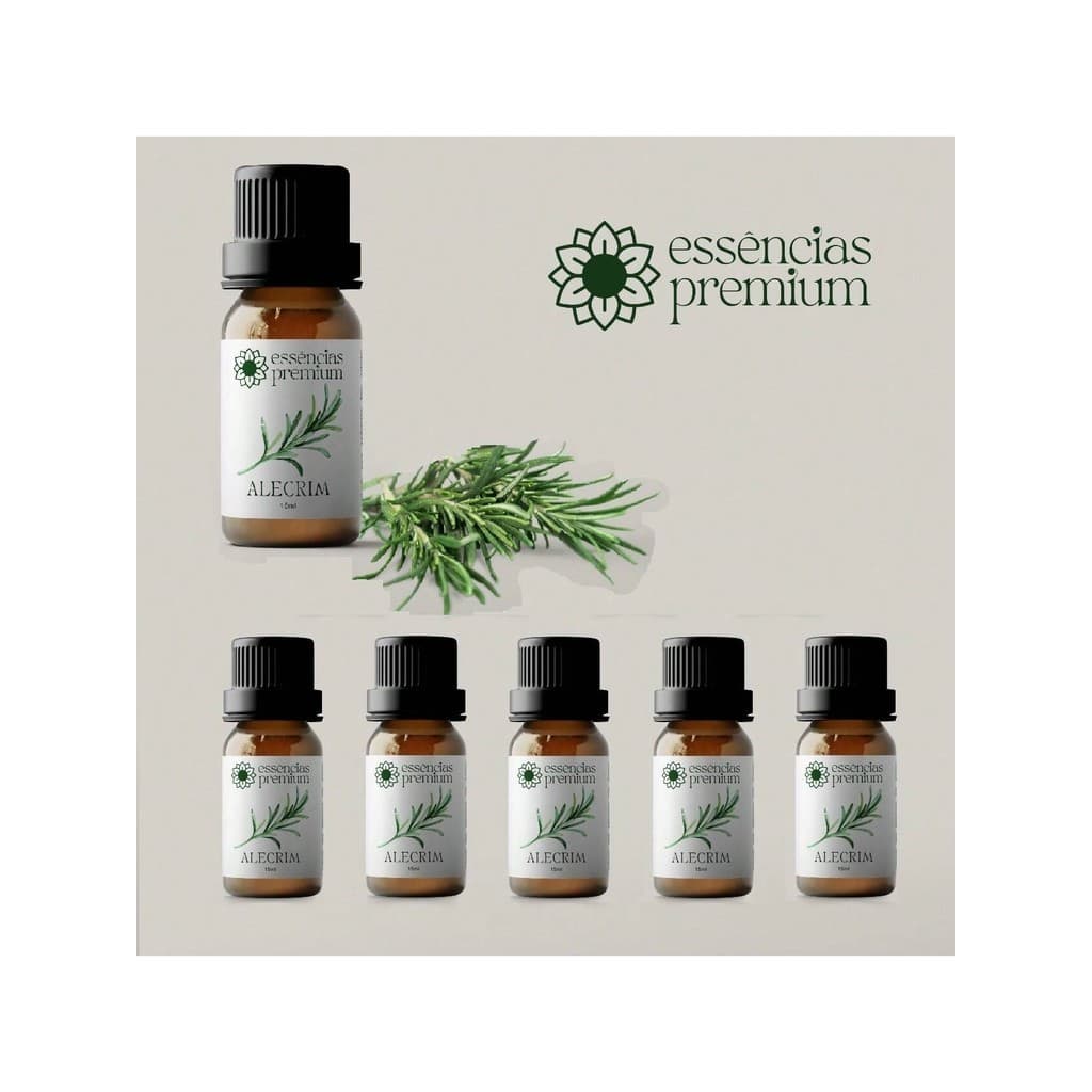 Kit 05 Essências de Alecrim Para Aromatizador e Difusor de Ambiente 15 ml