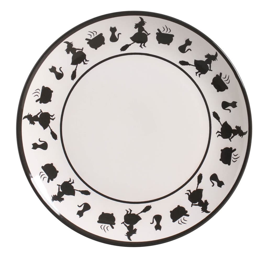 06 Pratos Rasos Celebrações Witch Bruxa Stoneware 27cm - Porto Brasil
