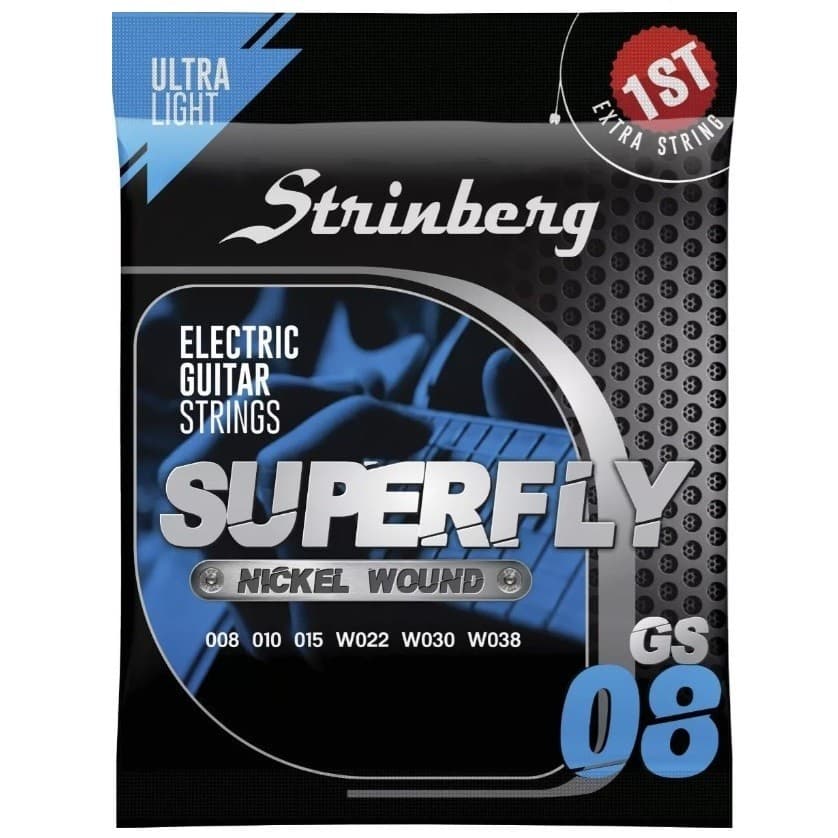 Encordoamento Strinberg GS08 Guitarra 08 GS-08 Ultra Light Jogo De Cordas Para Guitarra