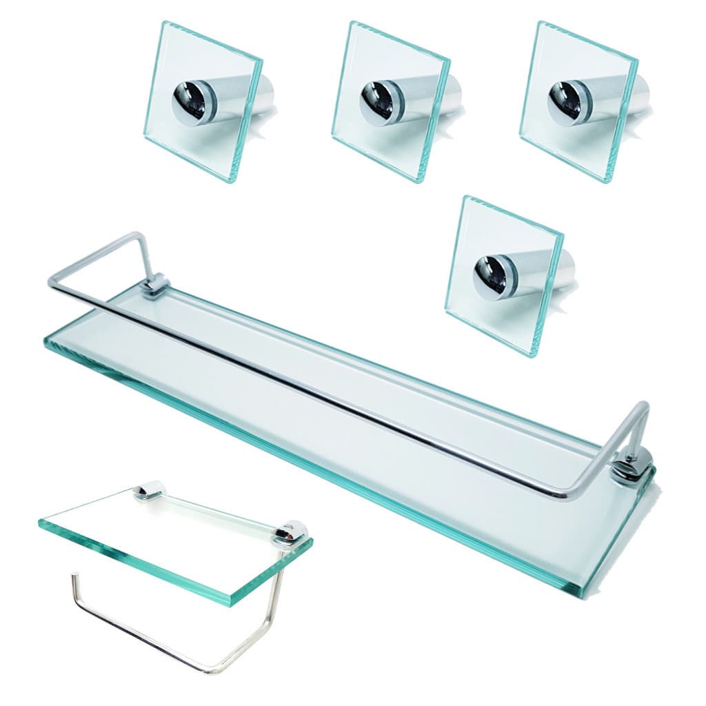Kit 6 Pcs Para Banheiro Em Vidro Incolor KIT_EI_62
