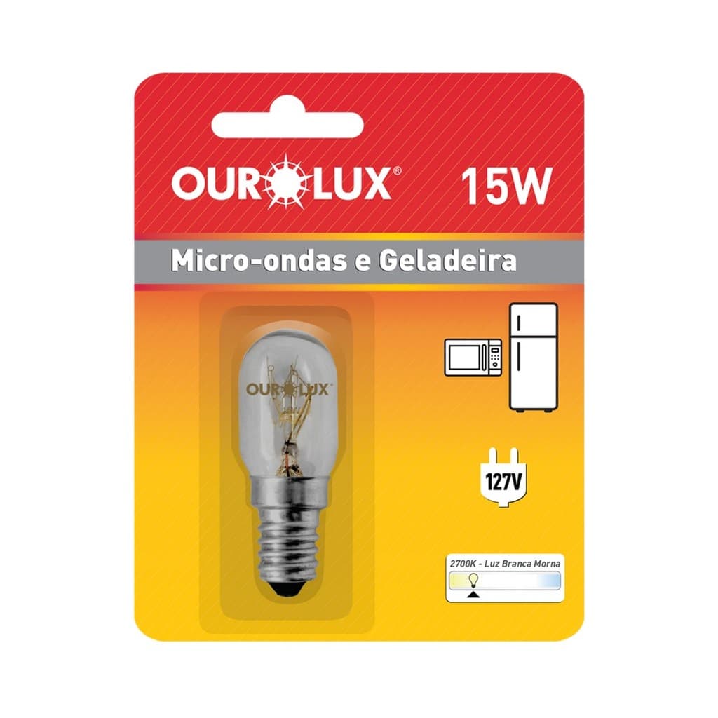 LAMPADA INCANDESCENTE MICRONDAS 15W 127V E14 OUROLUX