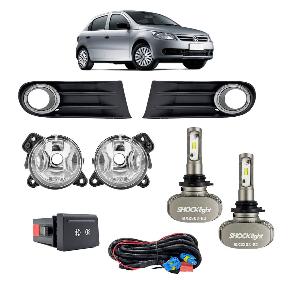 Kit Farol Milha Gol Saveiro Voyage G5 09/13 + UltraLed HB4