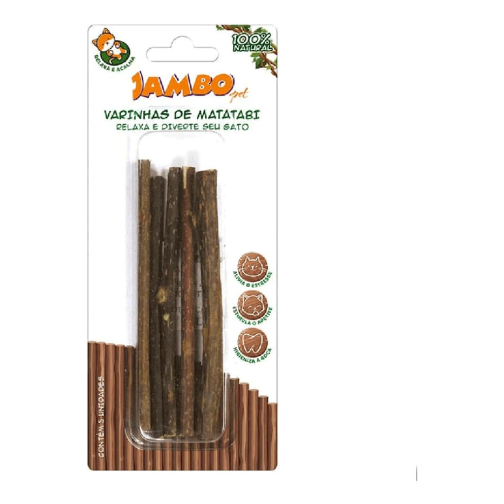 Brinquedo Varinha Matatabi Para Gatos Catnip Jambo Pet - 5un