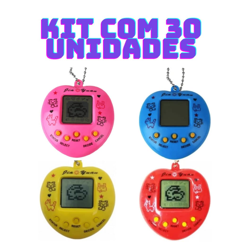 Kit com 30 Bichinho Virtual Original Egg 168 Bichos Em 1 Nostálgico Pet Virtual