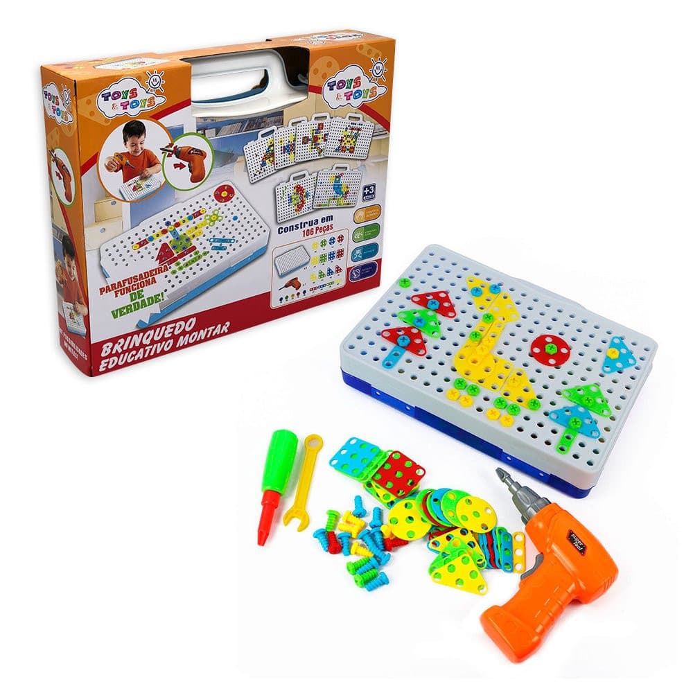 Kit Ferramenta Infantil Parafusadeira De Brinquedo De Montar Brinquedo Infantil Criança Recreação Envio Imediato