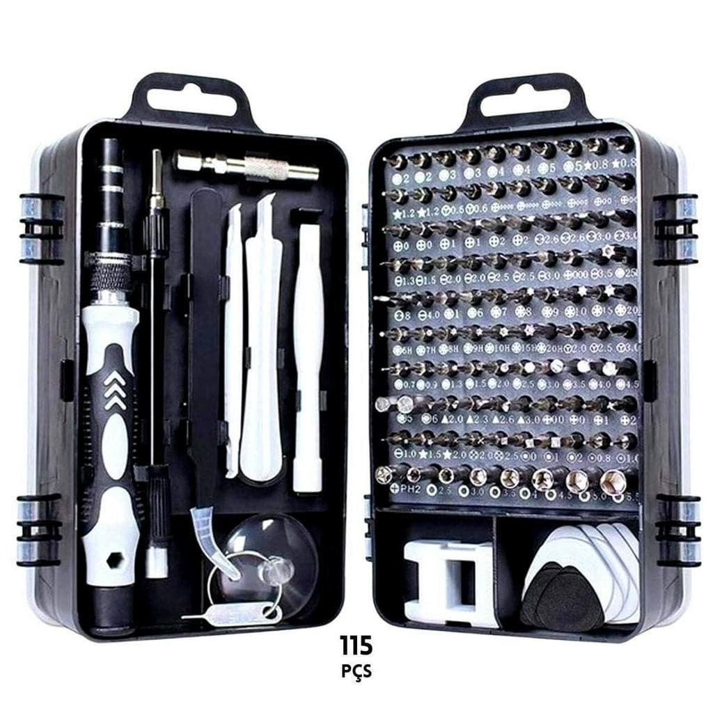 Kit Ferramentas 115 Peças Jogo Mini Chaves Precisão Multiuso Celular Notebook Tablet