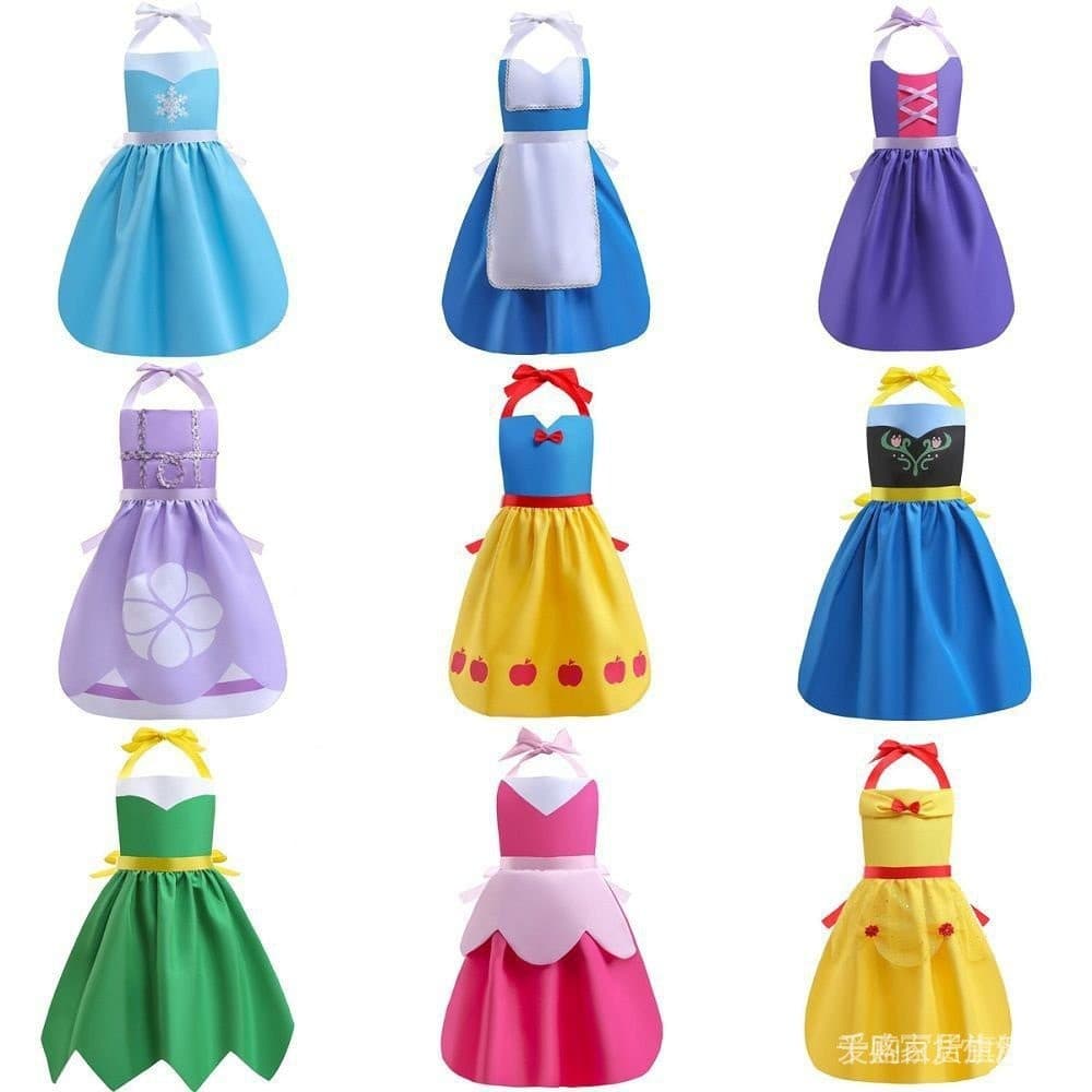 Avental Avental Crianças Avental Estilo Princesa Crianças Avental Estilo Princesa Desenho animado Branca de Neve Elsa Cinderela Halter Avental Pai-Criança 5 /4