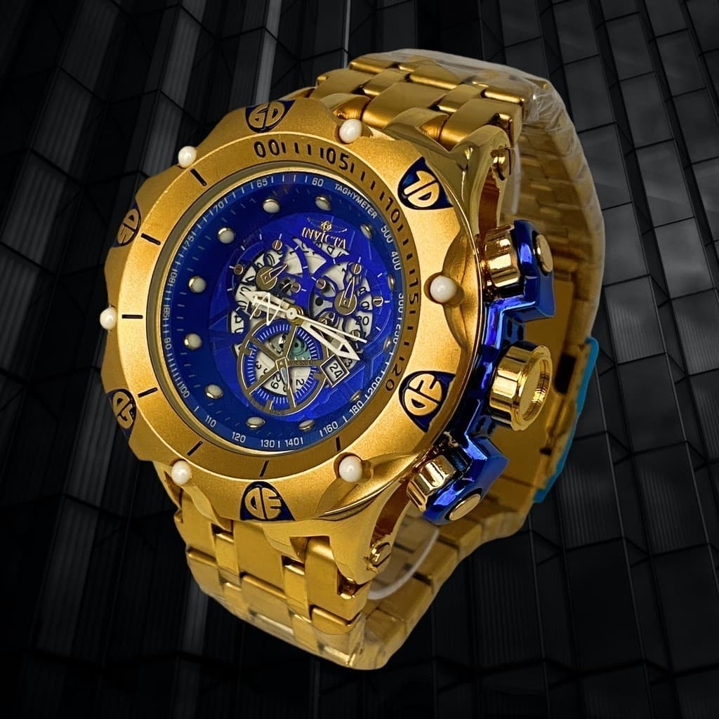 Relógio Masculino Dourado Pesado Luxo Qualidade Premium