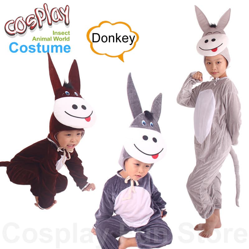Fantasias de Cosplay de Burro para Crianças, Roupas para Apresentações Dramáticas, Macacões com Formas de Animais de Des
