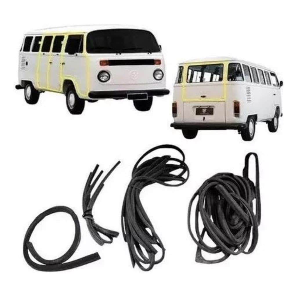 Kit Borrachas Porta Dianteira Meio Mala Kombi Clipper 94/95