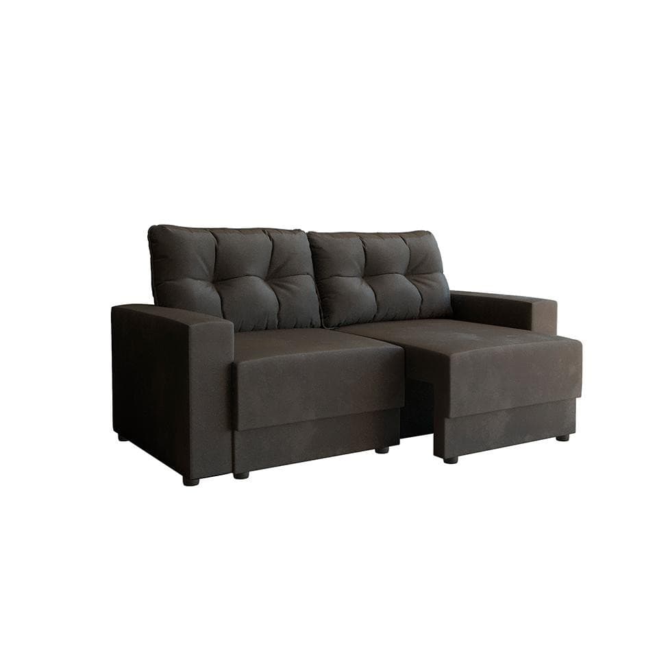 Sofá 2 Lugares Retrátil Lubeck Suede Grafite 140 cm