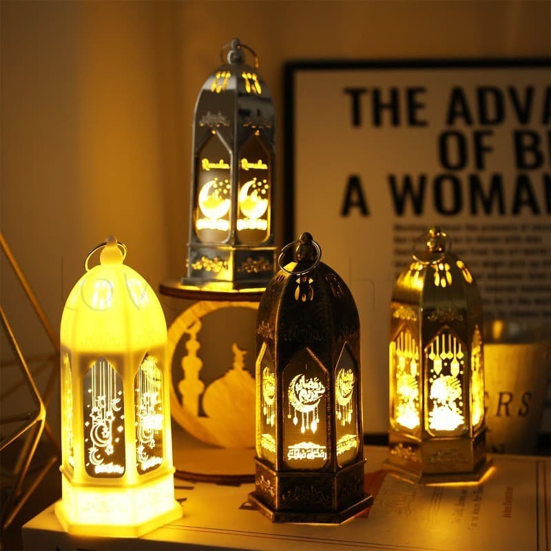 Alimentado Por Bateria , Durável-Luz De Vela Eletrônica Do Ramadã-Lanterna Portátil Vintage-Eid al Fitr LED Retro Pequen