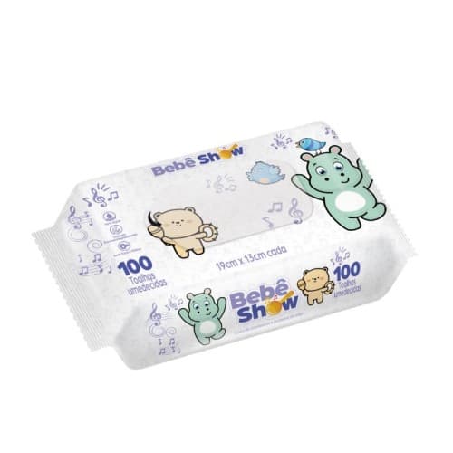 Toalhas Umedecidas Bebe Show Kit C/06 Unid 100 Toalinhas 600 UNid