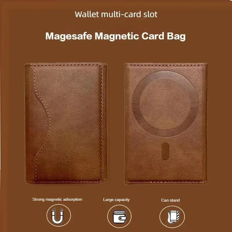 Para Magsafe Carteira De Couro Magnético IPhone 16 15 14 13 12 11 Pro Max S24 S23 S22 Ultra Saco Do Cartão Telefone Titu