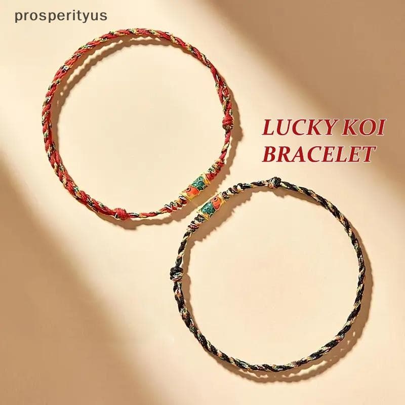 [prosperityus] Pulseiras Da Sorte Com Nós Feitos À Mão , Corda Vermelha E Preta Para Homens Mulheres , Ajustáveis , Pres