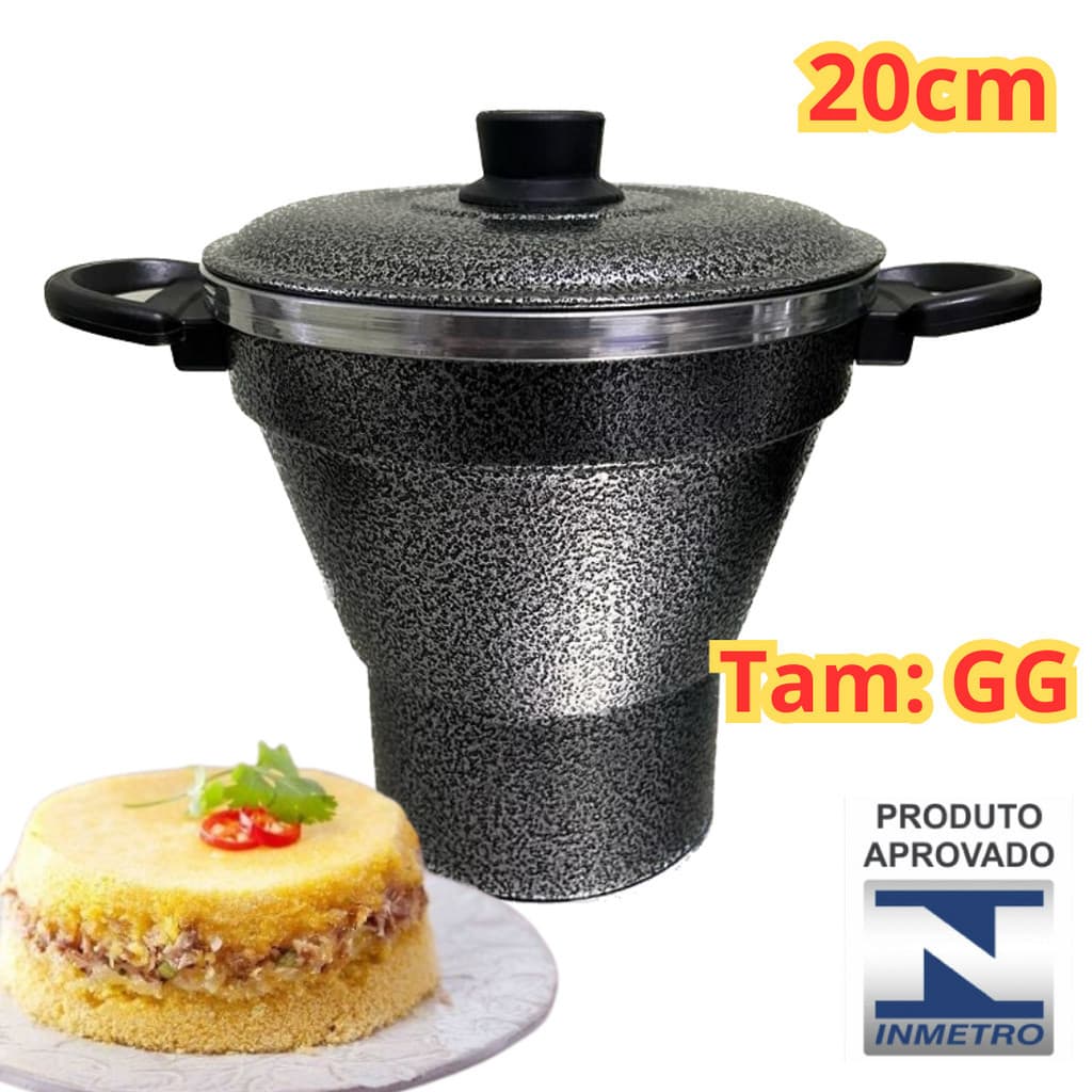 Cuscuzeiro Aluminio Craquelado G Nº20 GRANDE