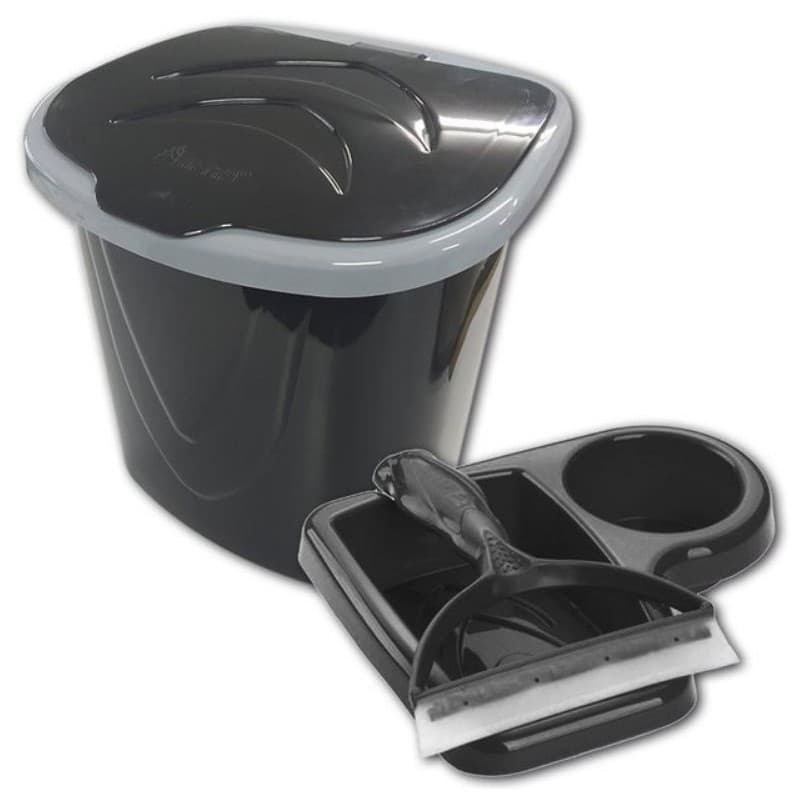 Kit Pia Com 3 Peças De Plástico Rodinho Porta Detergente Lixeira Cozinha Varias Cores