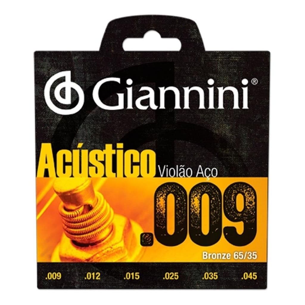 Conjunto de Cordas Giannini Violão Acústico Aço (0,09)
