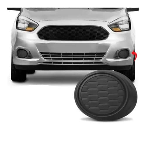 Grade Moldura Farol Milha Lado Esquerdo Ford Ka Hatch Ka+ Sedan 2015 2016 2017 2018 Preto Sem Furo