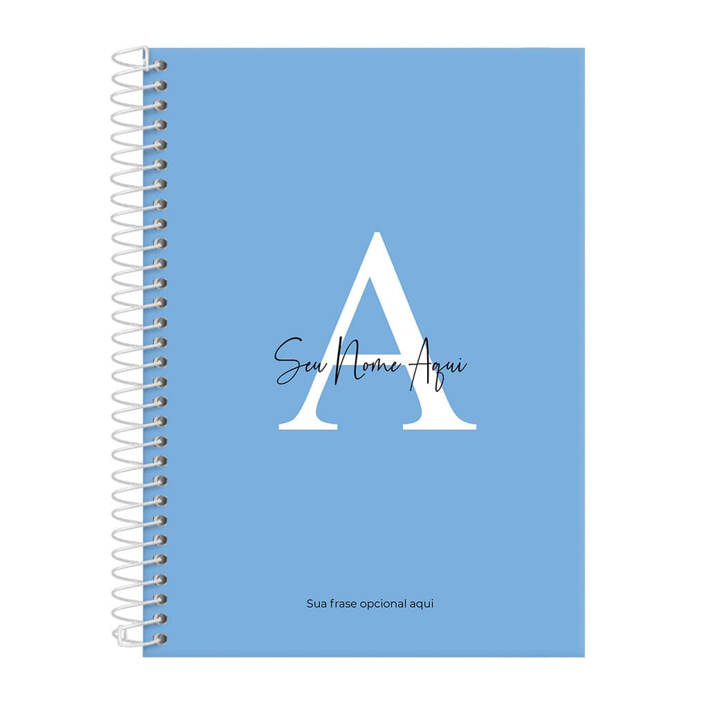Caderno Colegial Feminino Personalizado 10 Matérias Moderna Letra Cores