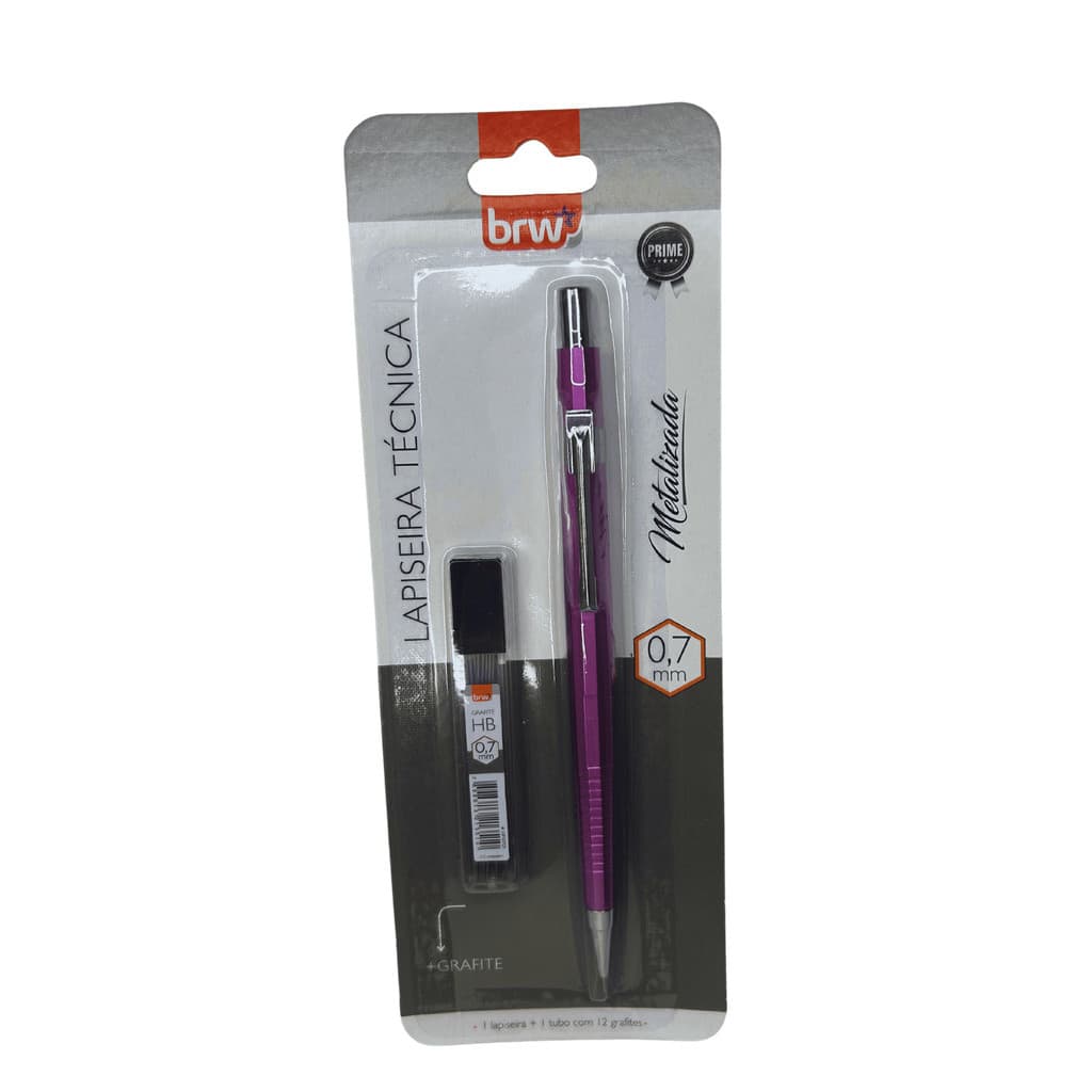 LAPISEIRA TÉCNICA 0.7MM COM GRAFITE ROSA METALIZADO