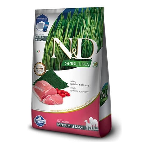 Ração Para Cachorro N&d Spirulina Medium Maxi Suino 10,1kg