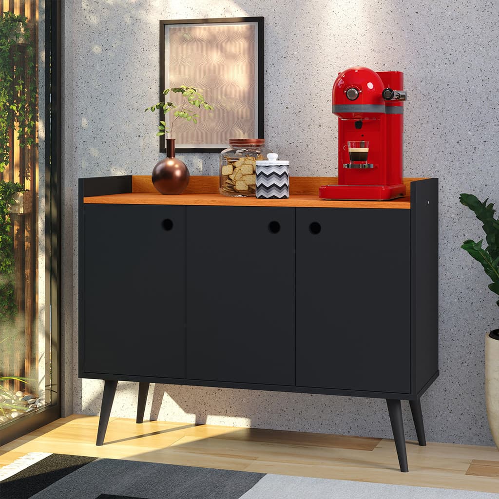 Buffet Aparador 3 Portas Cantinho do Café  Wood New - Varias Cores