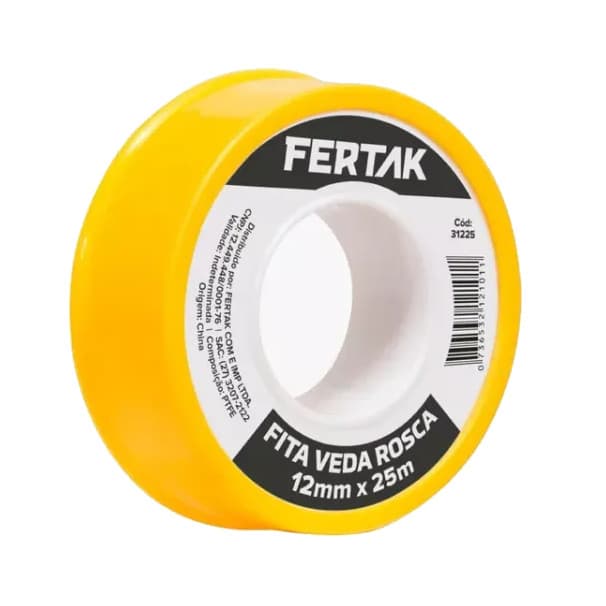 Fita Veda Rosca Teflon 18mm Para Tubos e Conexões - Fertak
