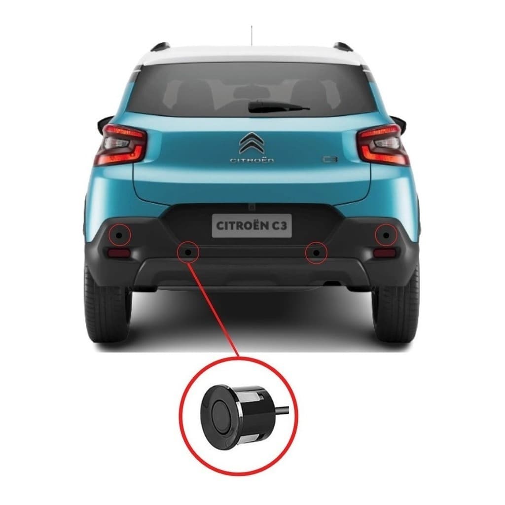 Kit Sensor Estacionamento 4 Sensores Citroen C3 Display