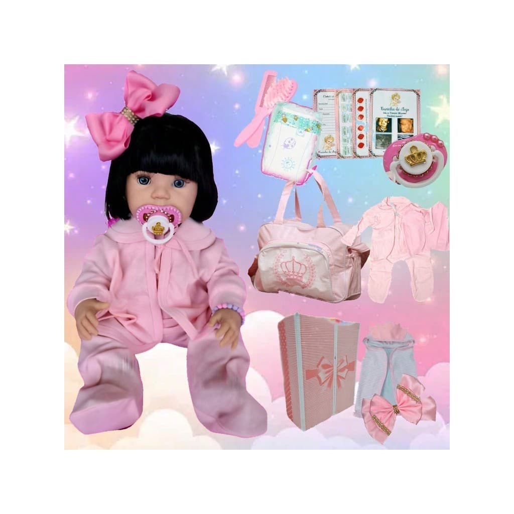 Boneca Bebê Reborn Realista 22 Itens Pronta Entrega Morena Silicone Promoção+ Enxoval Completo Bolsa Maternidade