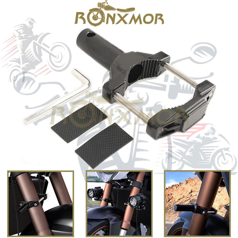 RONXMOR 1/2 Pçs Suporte De Montagem Universal Para Motocicleta Pára-Choques Modificado Farol Holofotes Extensão Pólo Qua