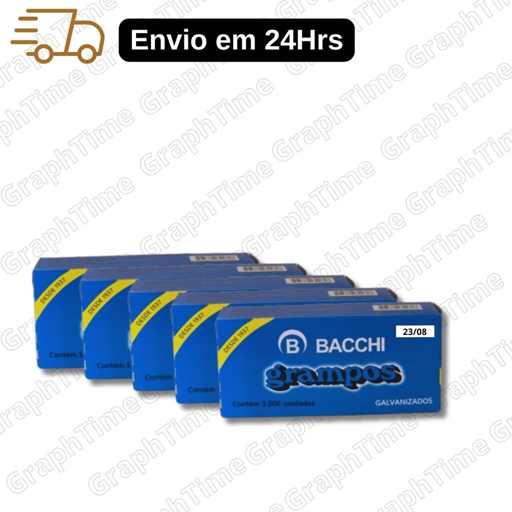 Grampos Bacchi Galvanizados -23/8 com 5000 grampos.