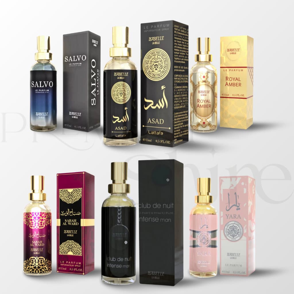 Lattafa Perfumes Arabes 15ml - Isabelle la Belle (Asad Lattafa, Yara, Club de nuit, Royal Amber)