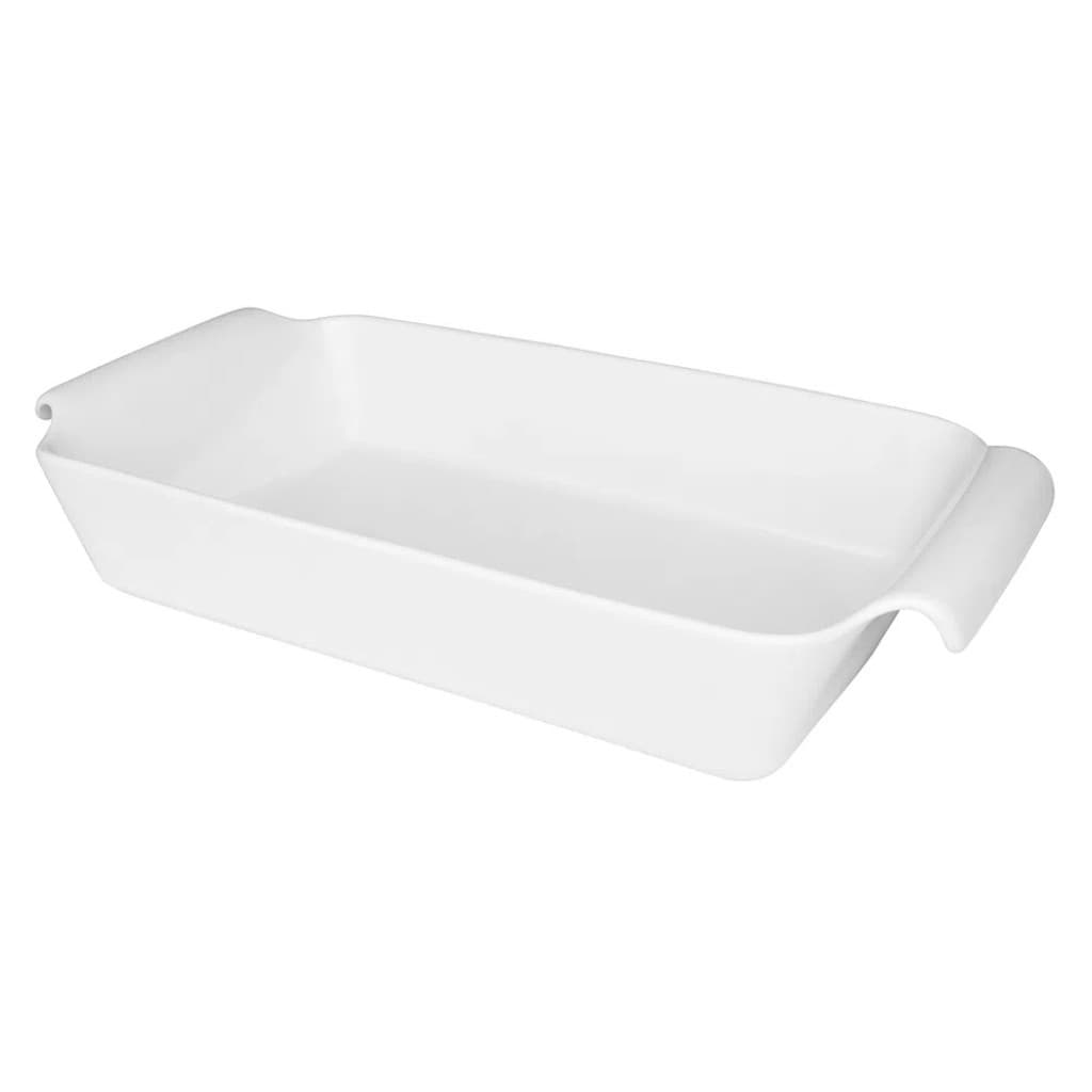Travessa Fall Refratária Funda 41x22x8cm 3,9 Litros Retangular Com Alça Porcelana Branca Oxford Assadeira